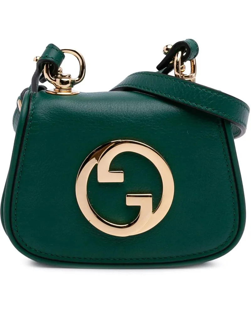 Gucci Hobo Bags Textured Calfskin Blondie Card Case on Strap grün Grün