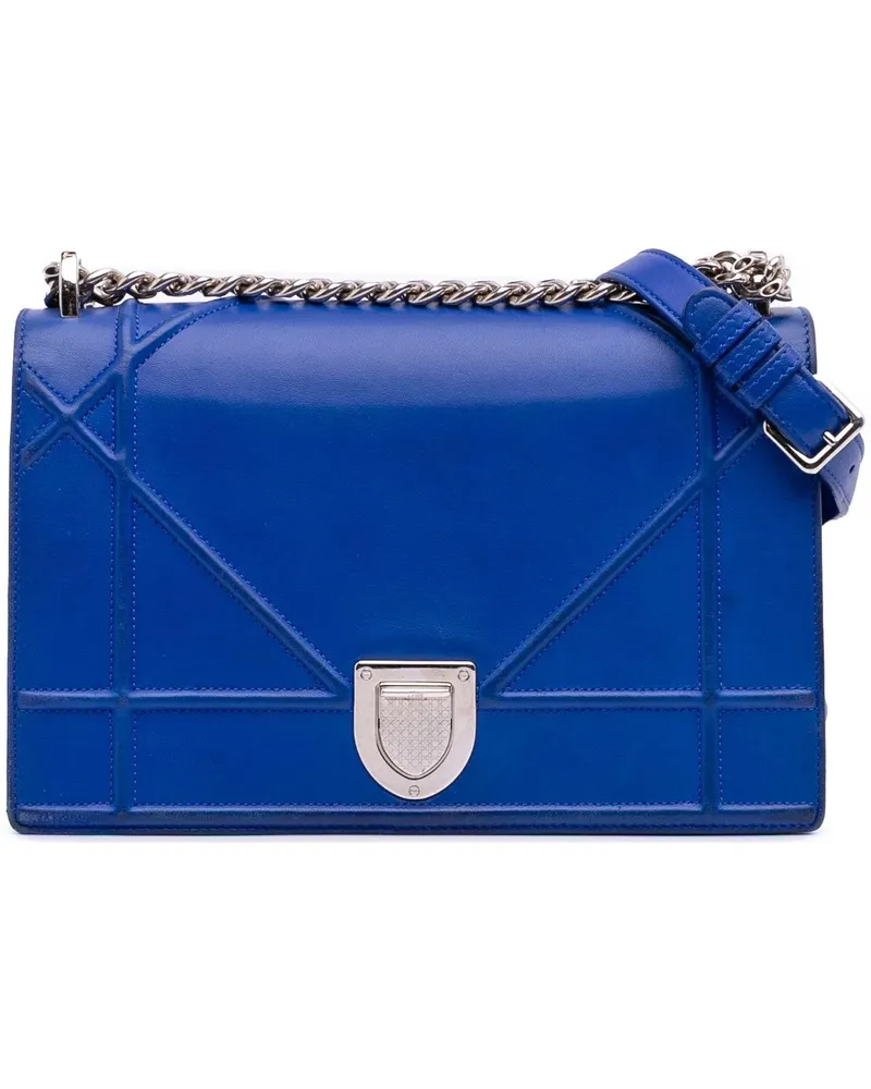 Dior Hobo Bags Medium Lambskin Diorama Flap blau Blau