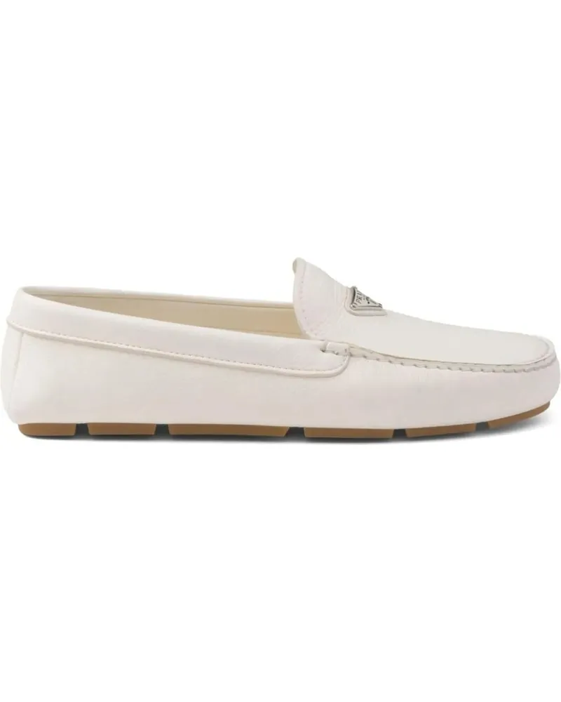 Prada Loafer Logo Leather Loafers weiß Weiß