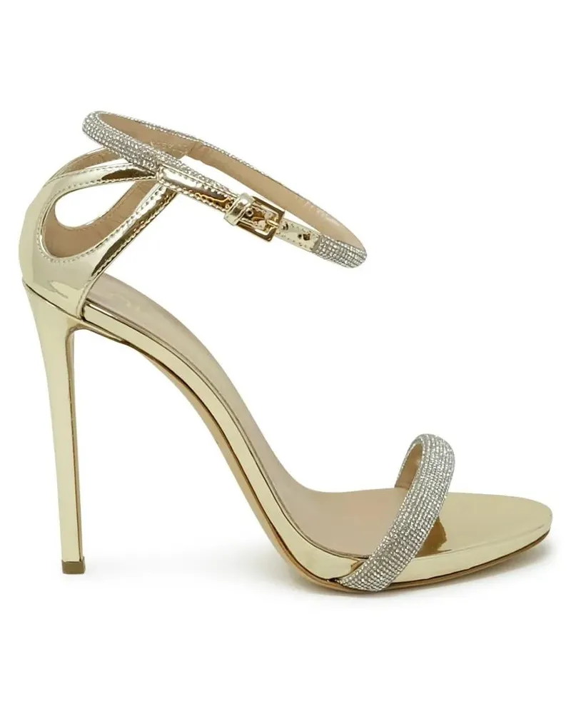 NINALILOU Sandalen Gold Leather Sandals With Swarovski goldfarben 