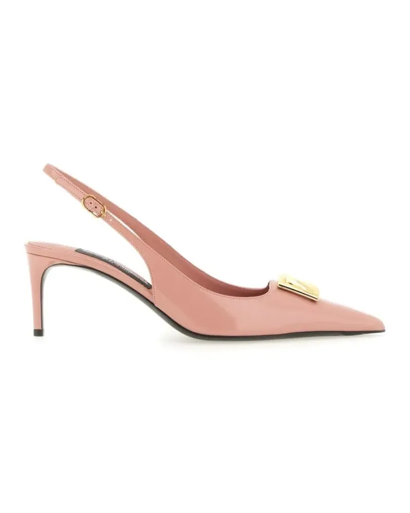 Dolce & Gabbana Hohe Schuhe Pointed Toe Leather Slingback pink Rosa