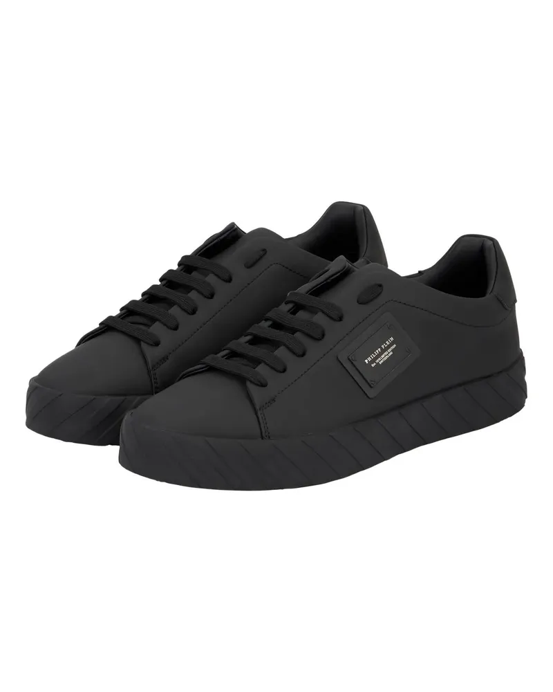 Philipp Plein Low-Top Sneaker Nappa Leather Low-Top Sneakers Placca schwarz Schwarz