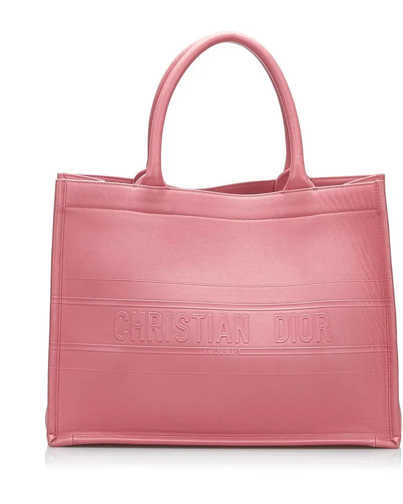 Dior Shopper 2020 Medium Embossed Book Tote rosa Gold