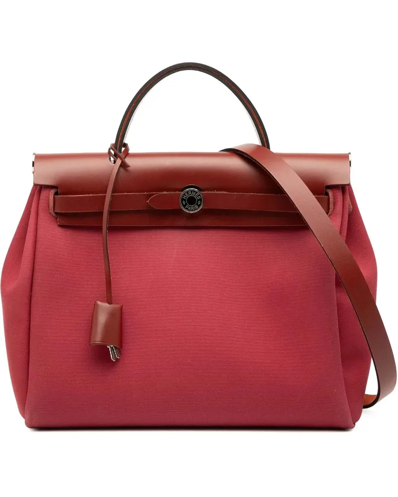 Hermès Hobo Bags Toile Herbag Zip Retourne Verso 31 rot Rot