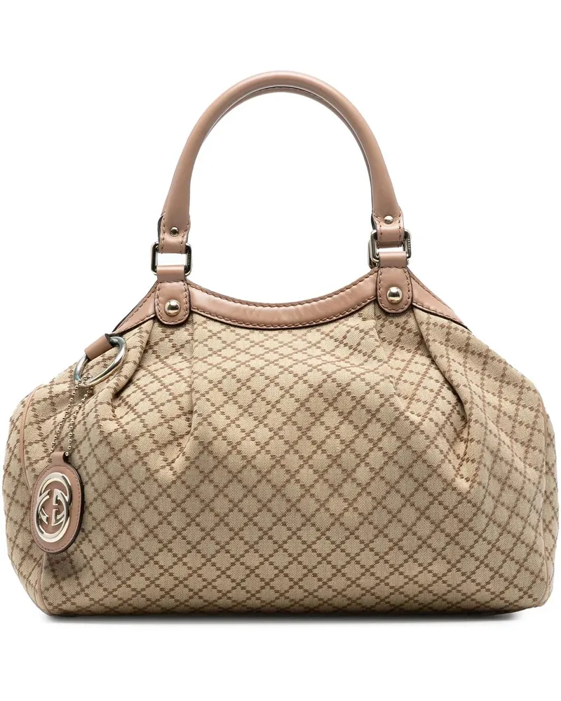 Gucci Shopper Medium Diamante Canvas Sukey Tote braun Braun