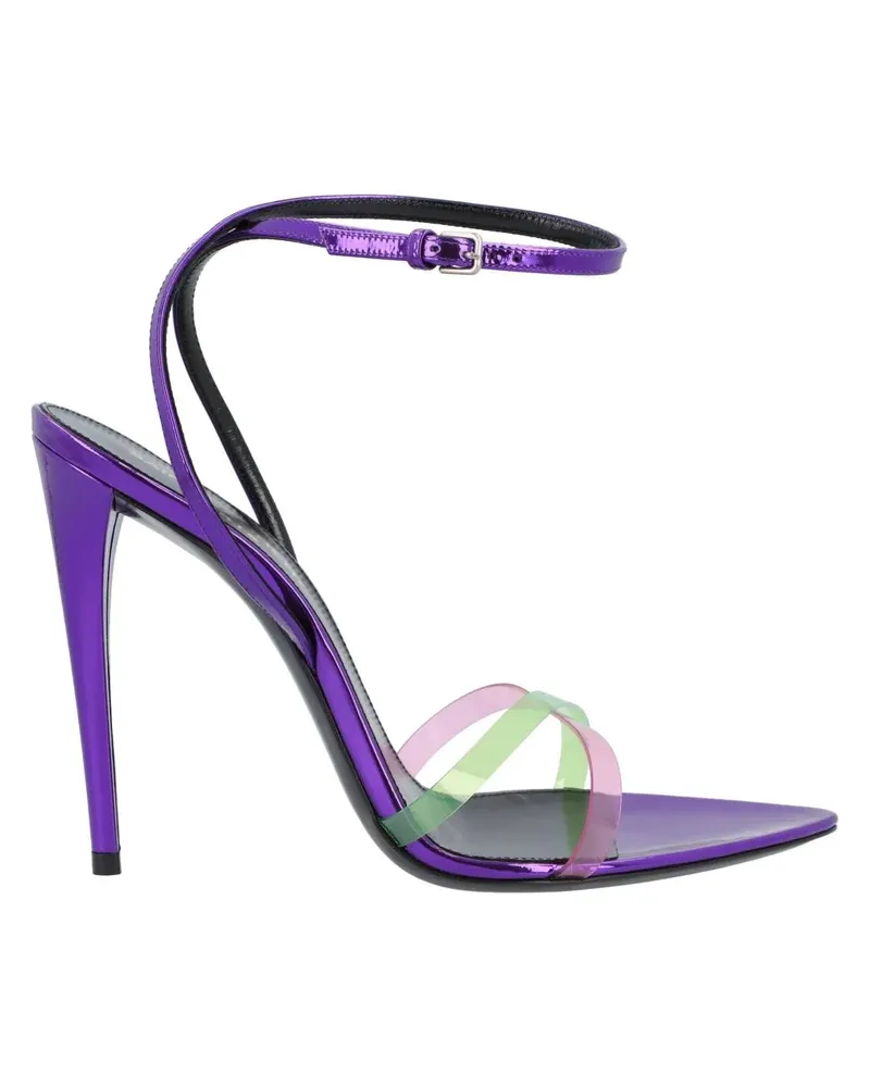 Saint Laurent Sandalen Gippy Patent Leather And Plexi Sandals Purple lila Lila