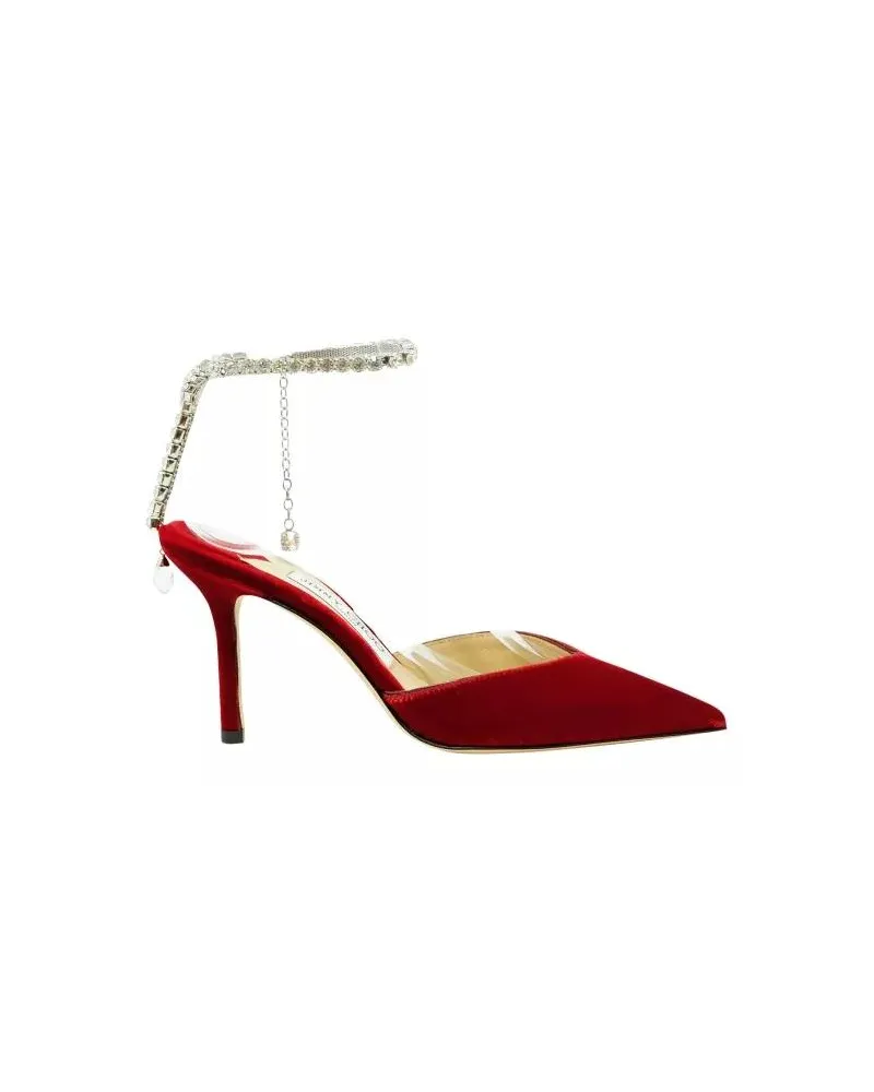 Christian Louboutin Hohe Schuhe Red Velvet Saeda Slingback rot Rot