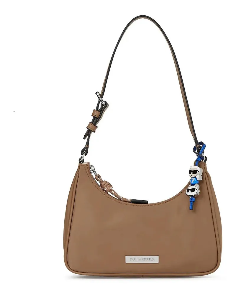 Karl Lagerfeld Hobo Bags Ikon Nylon Mini-Schultertasche braun Braun