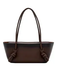 HEREU Shopper Fleca Airbrushed Leather Shoulder Bag Braun