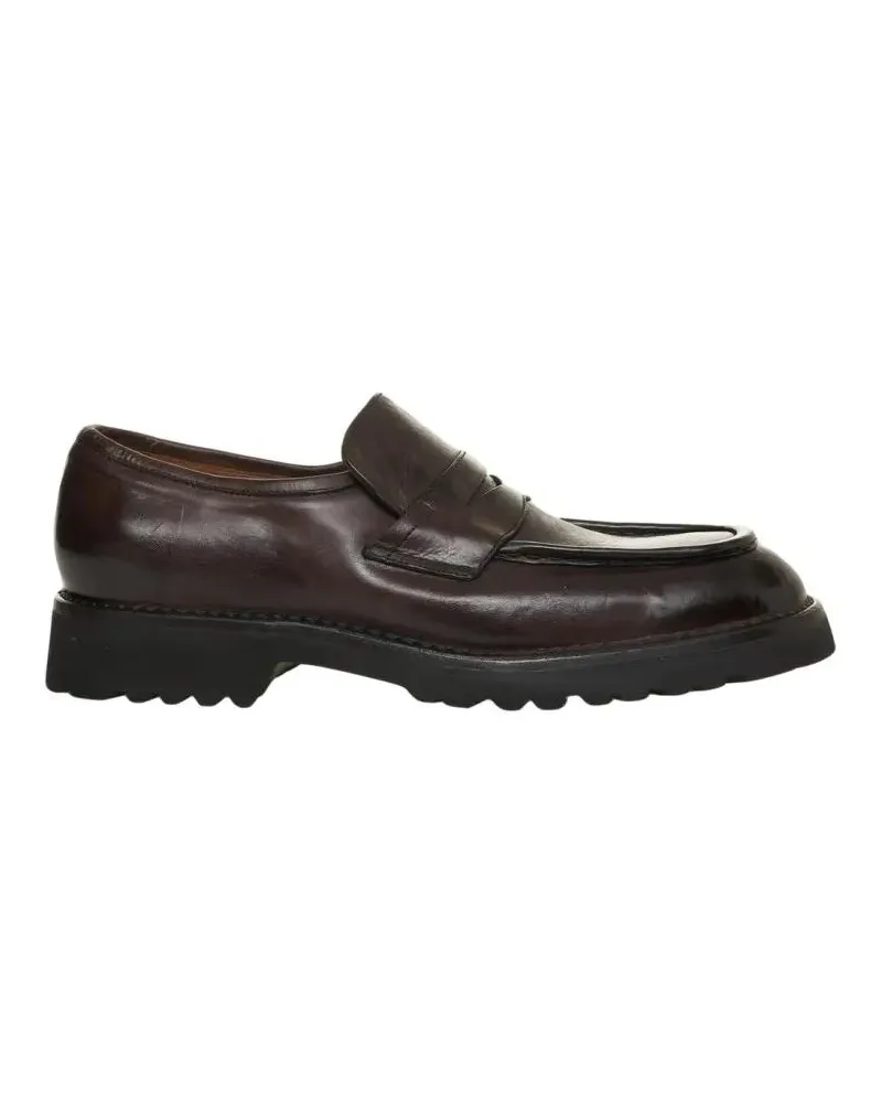 Green George Loafer Leather Penny Loafers With Sculpted Outsole schwarz Schwarz