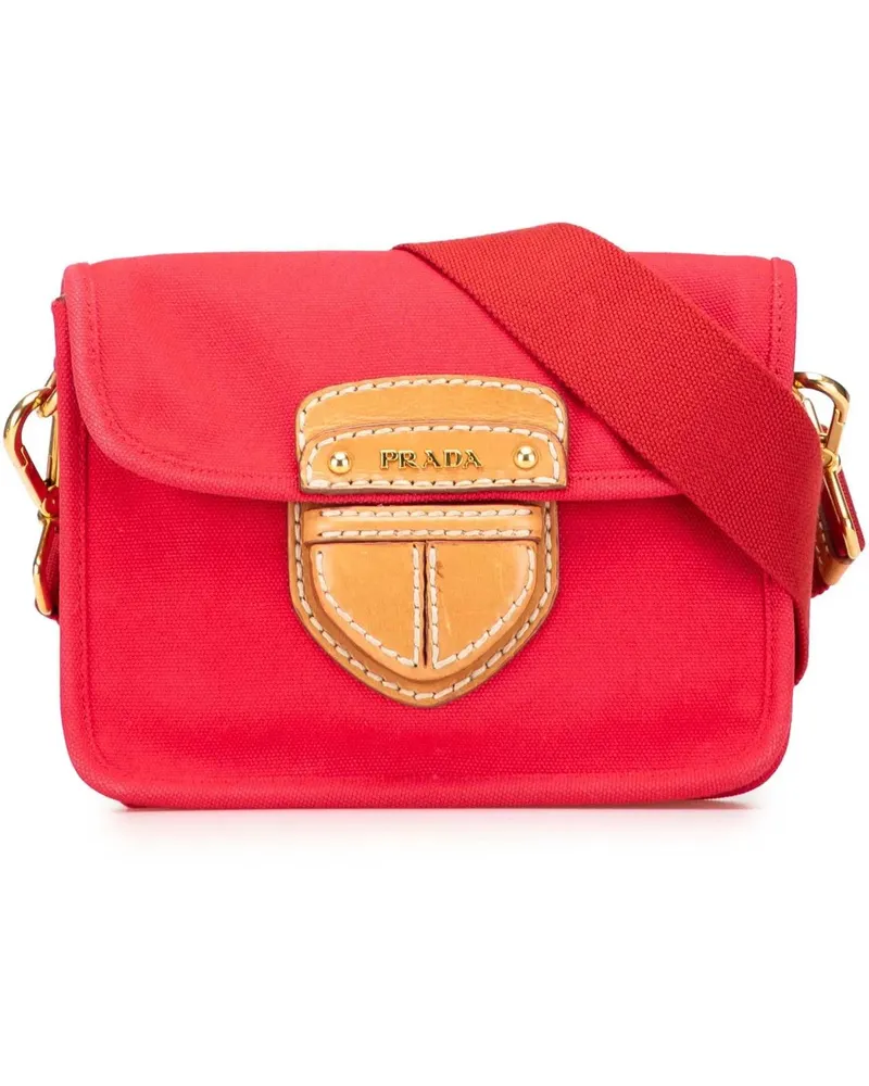 Prada Hobo Bags Canapa Righe Crossbody rot Rot