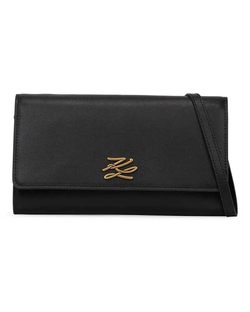 Karl Lagerfeld Portemonnaie K/AUTOGRAPH PORTEMONNAIE ZUM UMHÄNGEN schwarz Schwarz