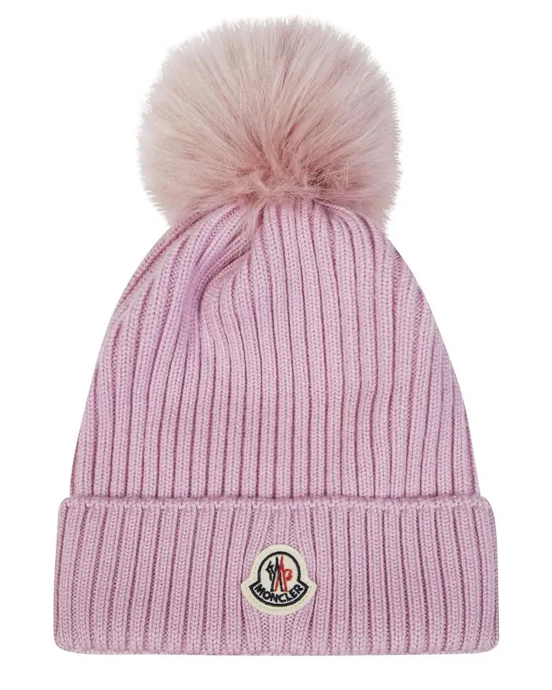 Moncler Caps & Mützen Beanie With Logo Pom pink Rosa