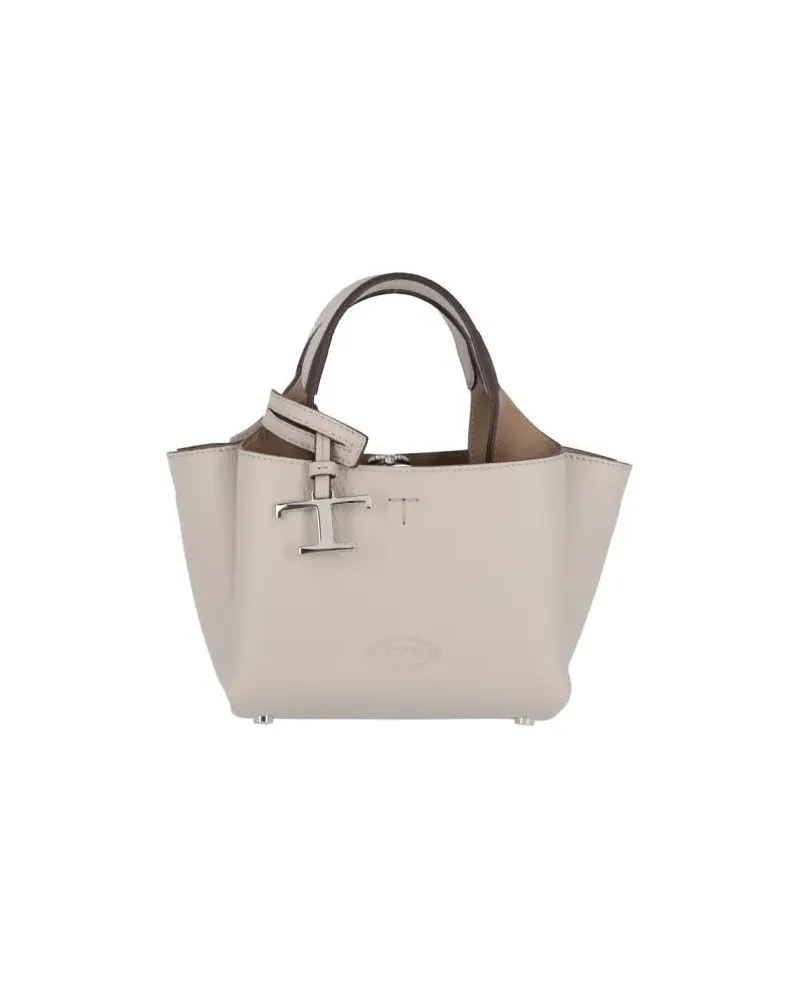 TOD'S Hobo Bags Structured Panna Leather Shoulder Bag beige Beige