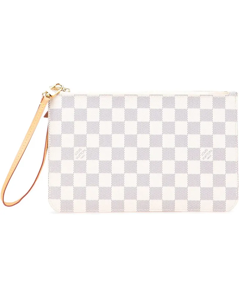 Louis Vuitton Kosmetiktaschen Damier Azur Neverfull MM Pouch weiß Weiß