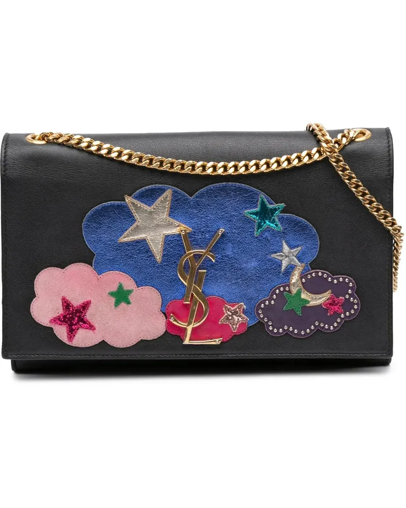 Saint Laurent Hobo Bags Medium Lambskin Cloud Star Patchwork Monogram Kate schwarz Schwarz