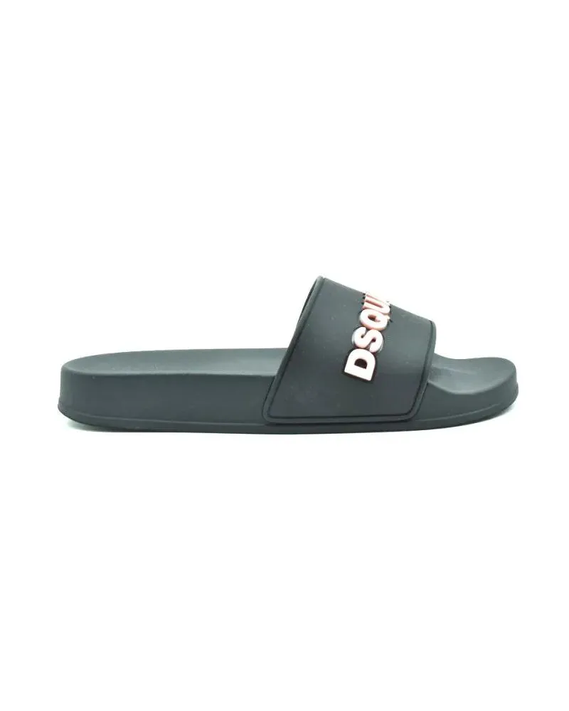 Dsquared2 Sandalen Contemporary Black Slides With Contrasting Raised grau Grau