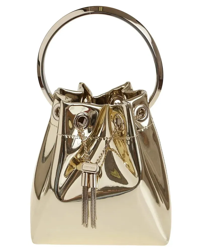 Jimmy Choo Beuteltaschen Shiny Mirror-Effect Bon Bon Bag With Chain Drawstr goldfarben 