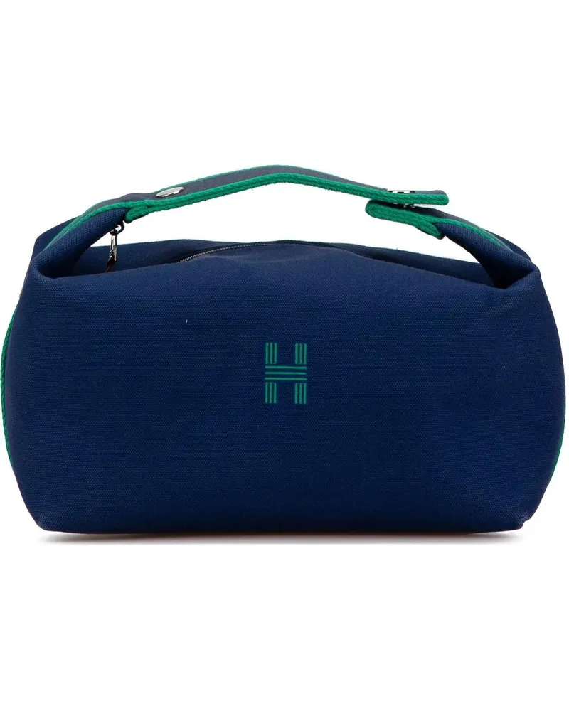 Hermès Kosmetiktaschen Large Canvas Bride A Brac Case blau Blau