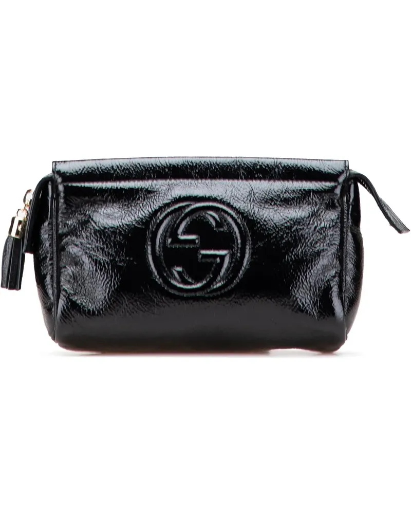 Gucci Clutches Soft Patent Soho Clutch schwarz Schwarz