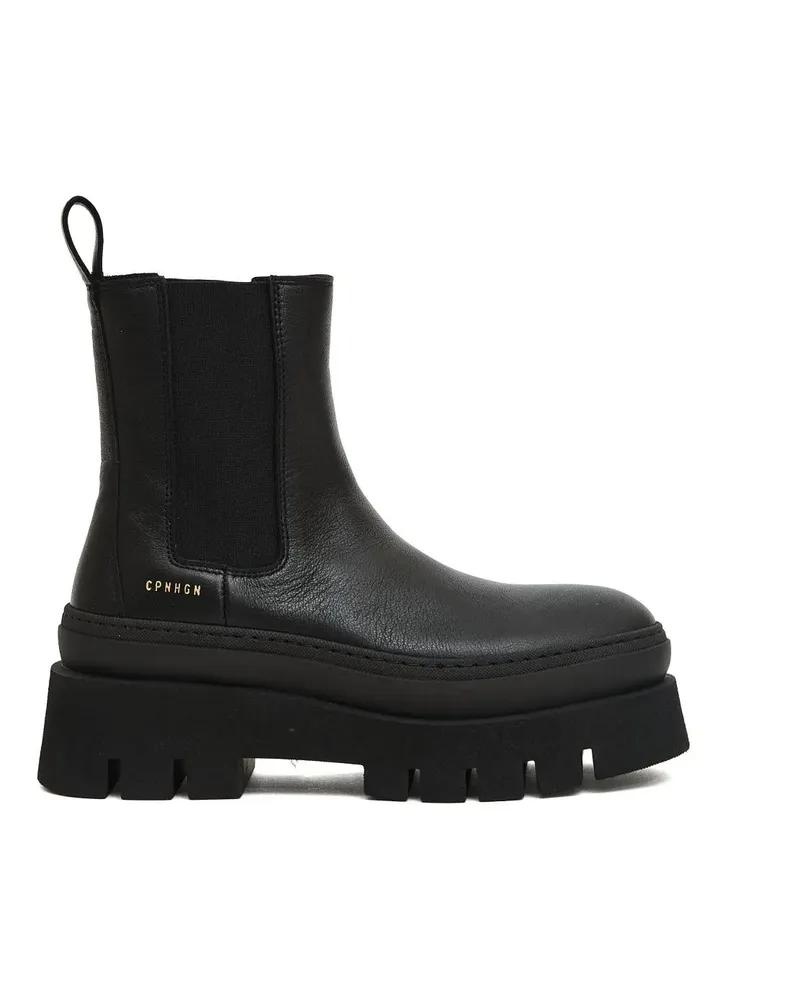 Copenhagen Stiefel Black Leather High-Top Beatles Boots schwarz Schwarz