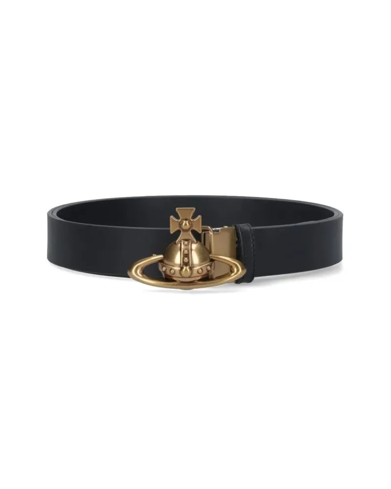 Vivienne Westwood Gürtel "Orb Buckle" Belt Black schwarz Schwarz
