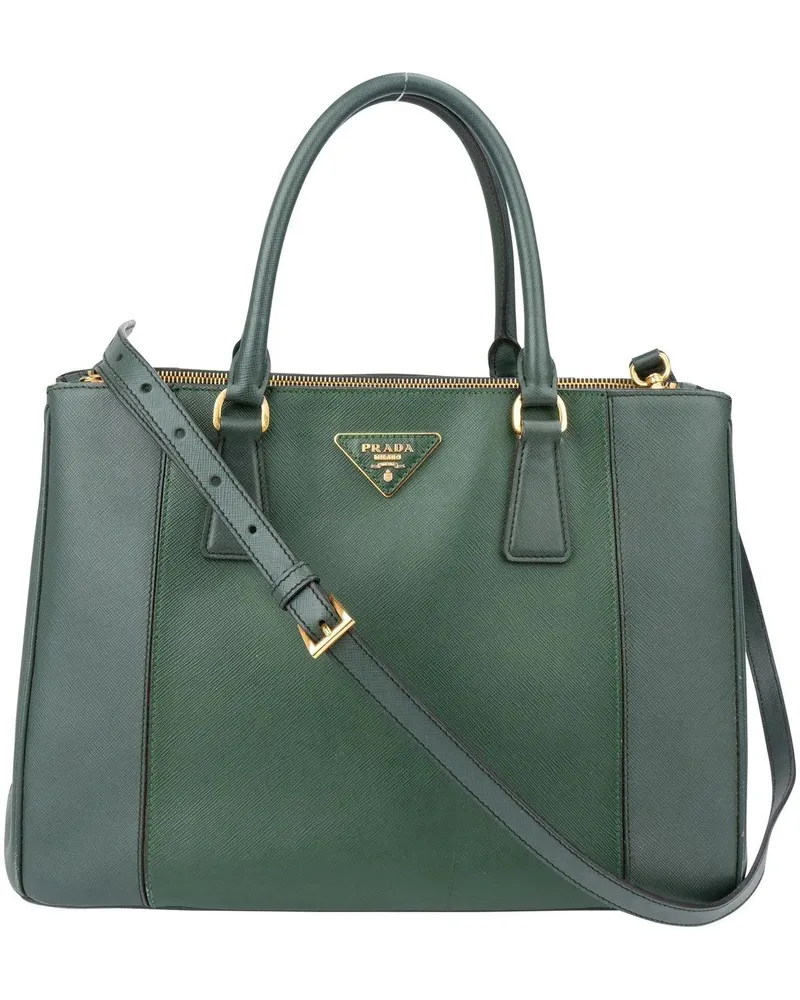 Prada Crossbody Bags  Green Saffiano Leather Galleria Handbag grün Grün
