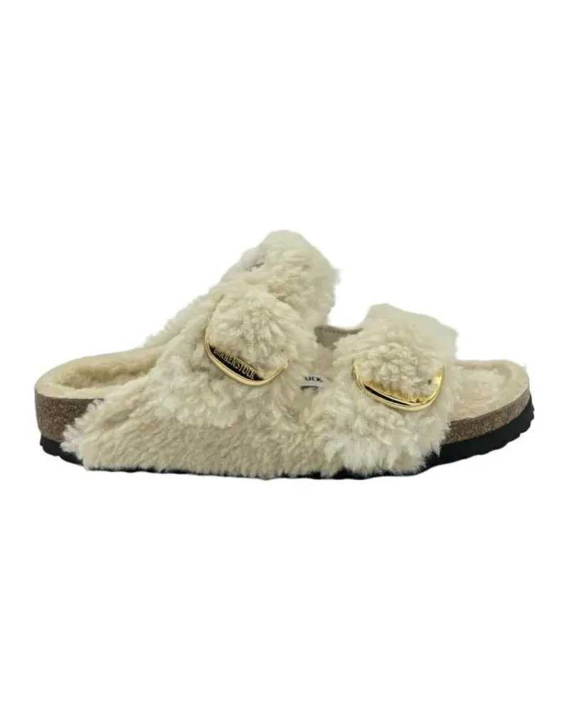 Birkenstock Sandalen Arizona Big Buckle Shearling Teddy Sandals – Cream beige Beige