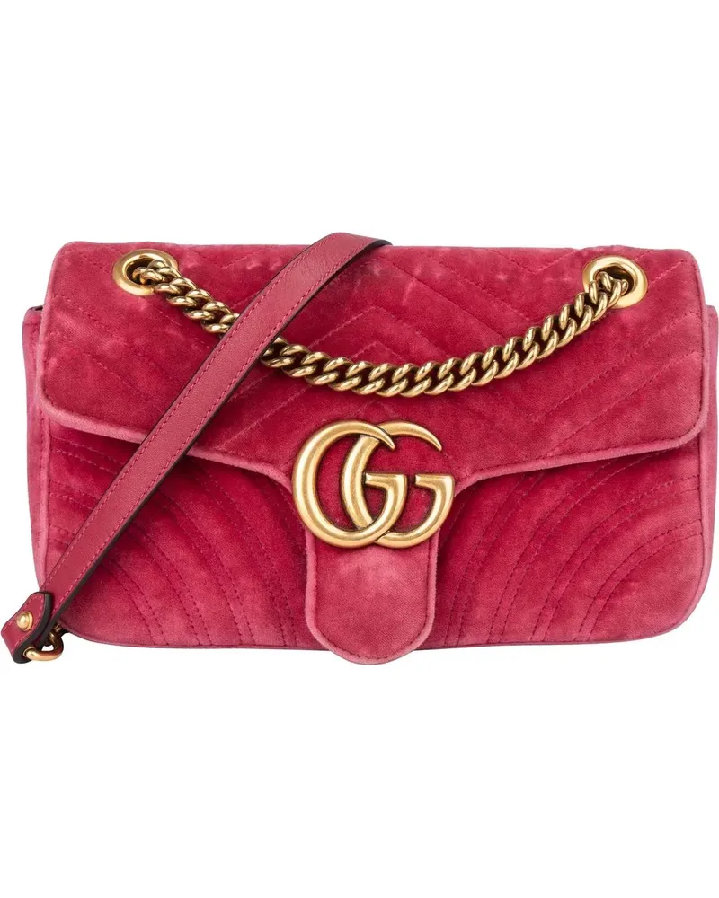 Gucci Crossbody Bags  Pink Velvet GG Marmont Crossbody Bag rosa Gold