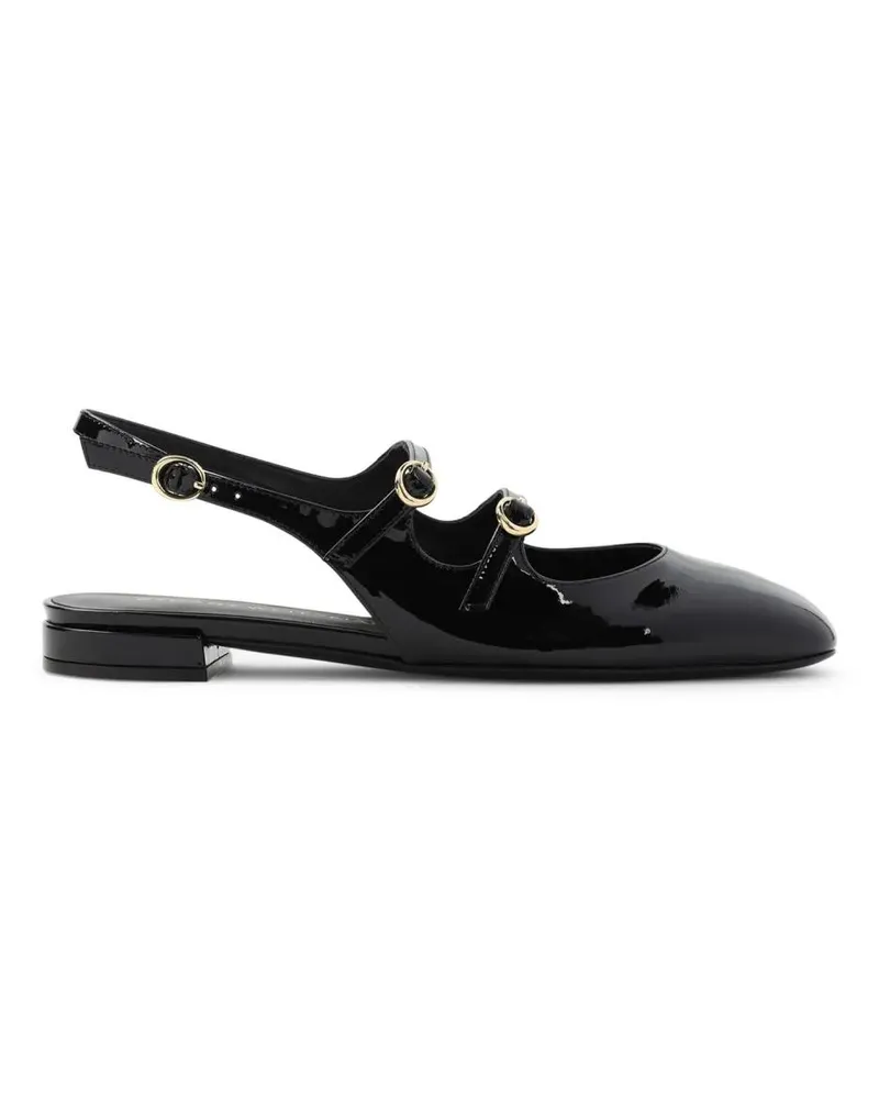 Stuart Weitzman Benni Black Patent Leather Ballerinas schwarz Schwarz