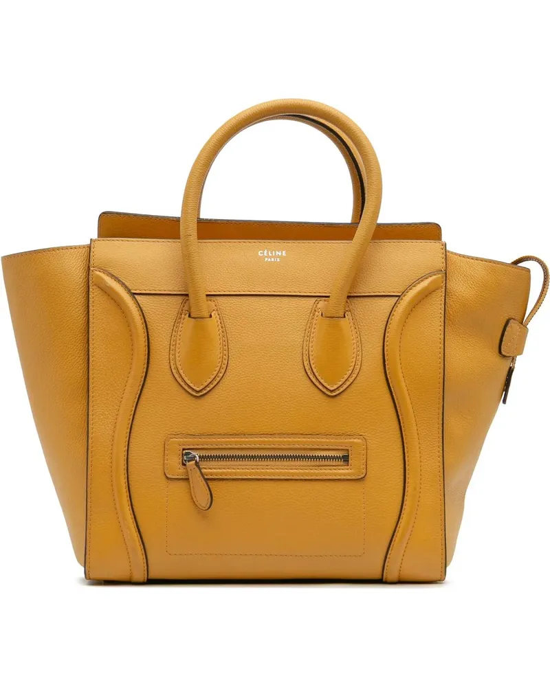 Celine Shopper Mini Drummed Calfskin Luggage Tote gelb Gelb