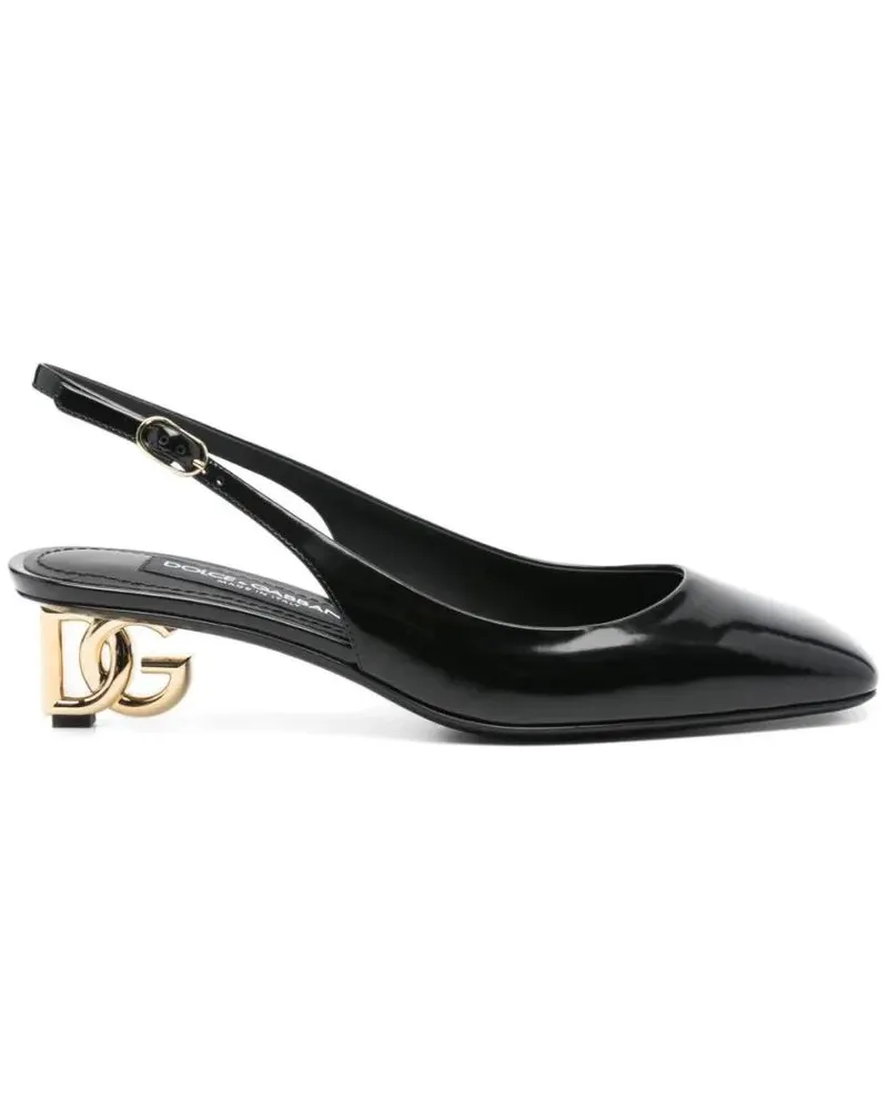 Dolce & Gabbana Hohe Schuhe Pointed Toe Leather Sandals With Buckle-Fastening schwarz Schwarz