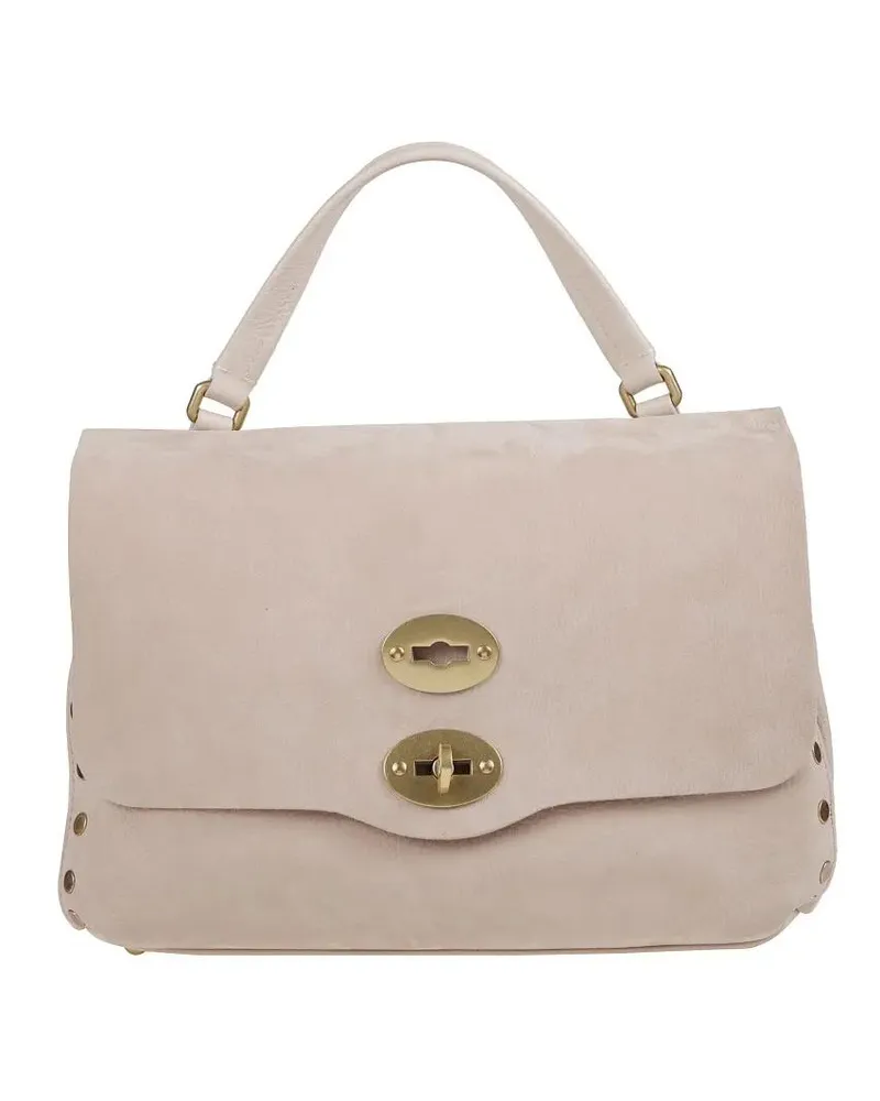 Zanellato Hobo Bags Structured Beige-Mauve Handbag With Gold Turn-Lock beige Beige