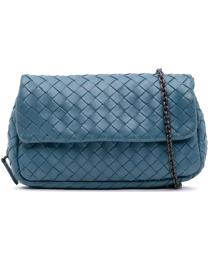 Bottega Veneta Hobo Bags Mini Nappa Intrecciato Expandable Chain Crossbody blau Blau