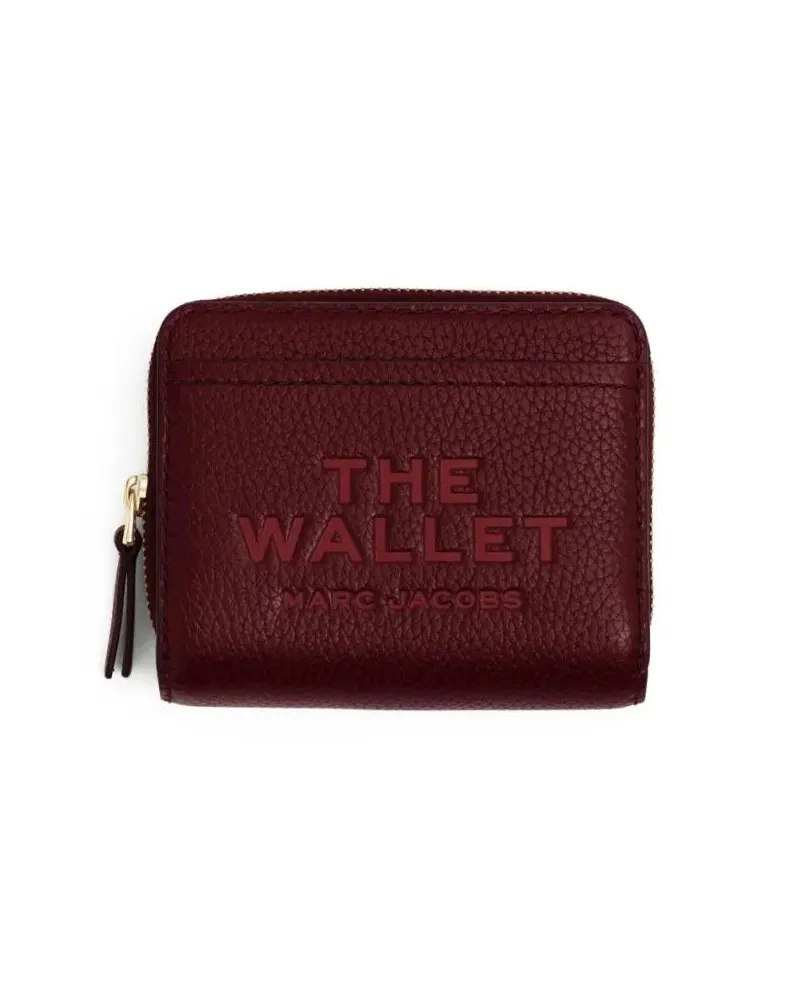 Marc Jacobs Portemonnaie Compact Burgundy Wallet With Embossed Branding rot Rot