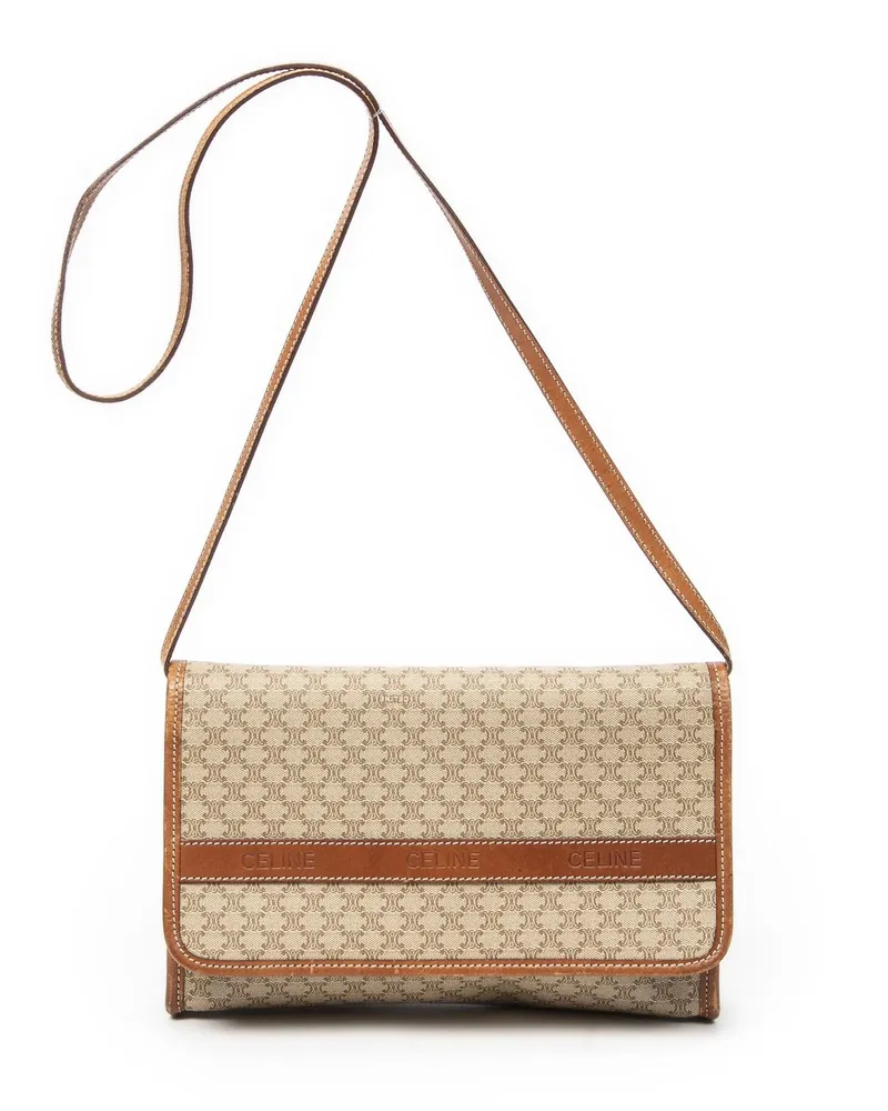 Celine Crossbody Bags Vintage Flap Crossbody beige Beige