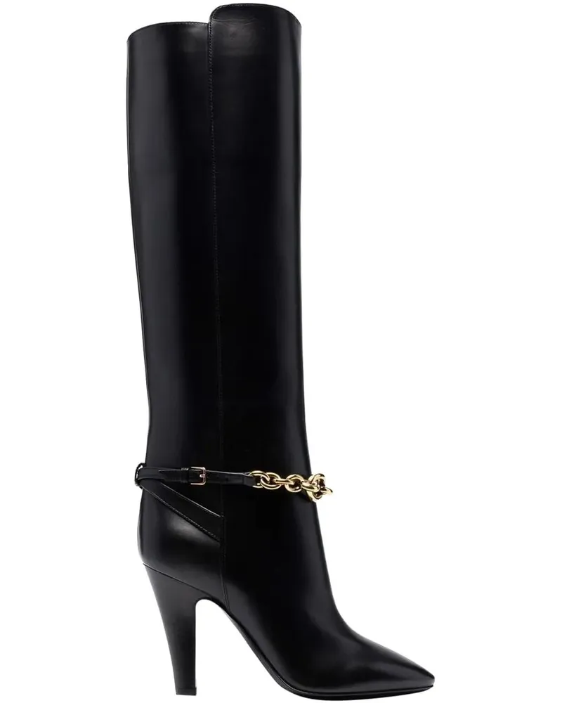 Saint Laurent Stiefel  Leather Boots schwarz Schwarz