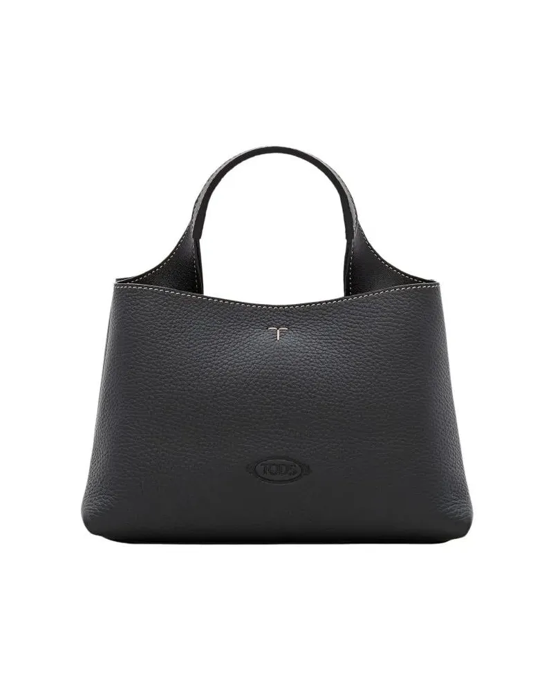 TOD'S Totes Mini Leather Shopping Bag Schwarz