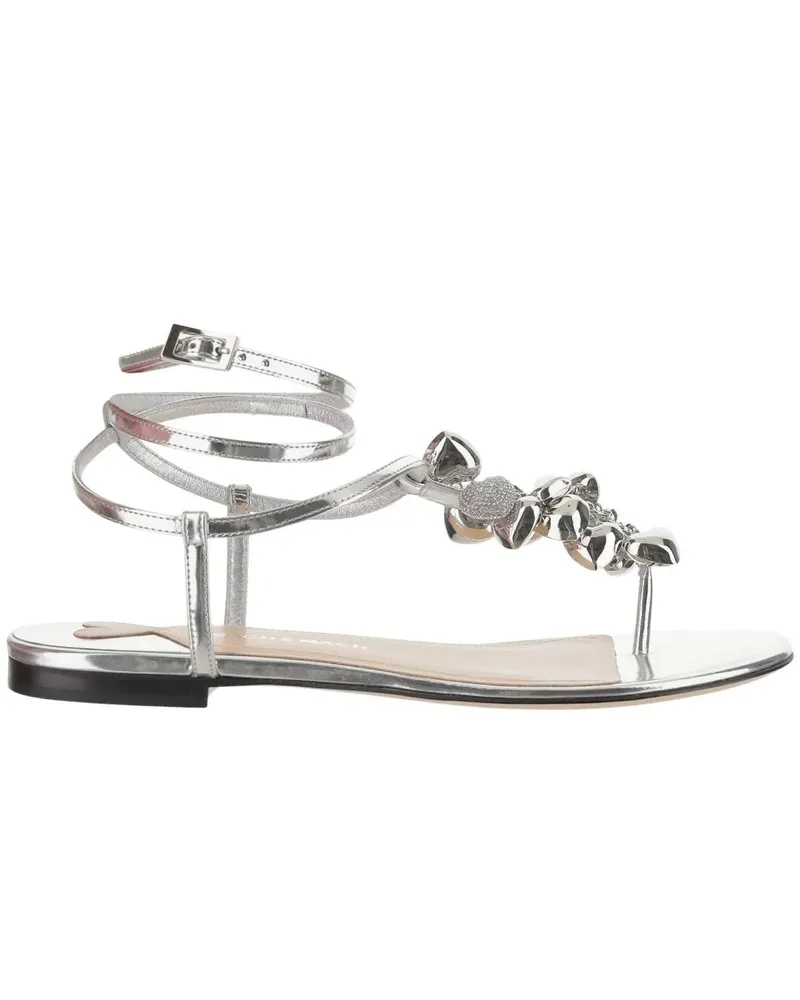 Mach & Mach Sandalen Sandal With Metallic Decoration silberfarben 
