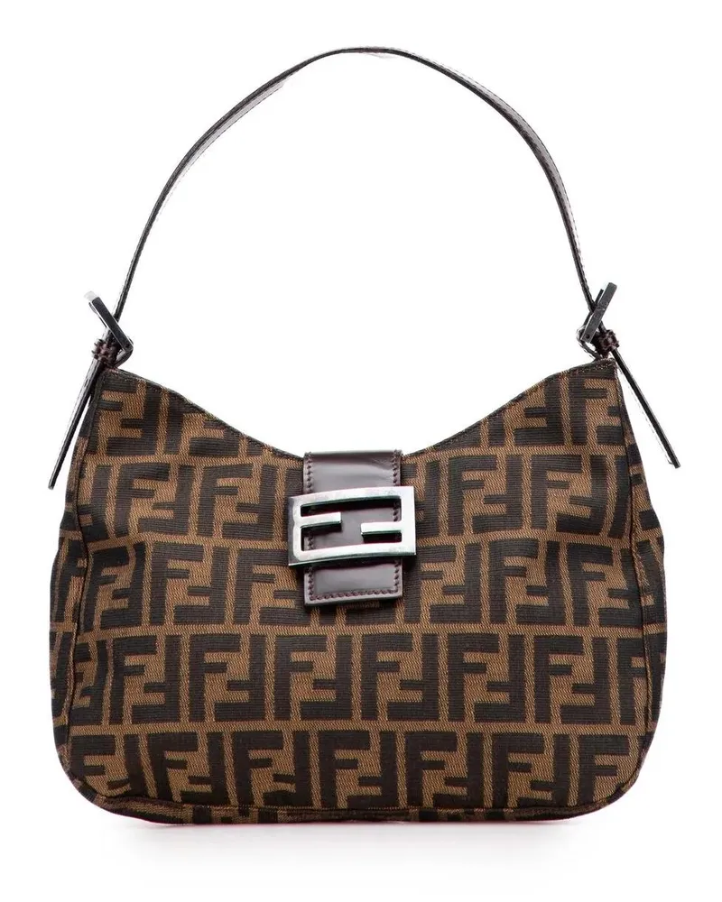 Fendi Hobo Bags Zucca Canvas Shoulder Bag braun Braun