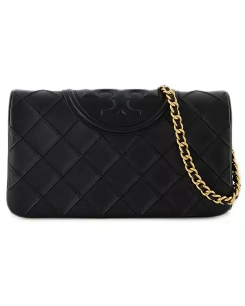 Tory Burch Crossbody Bags Fleming Soft Clutch Handbag  - Black - Leather Schwarz