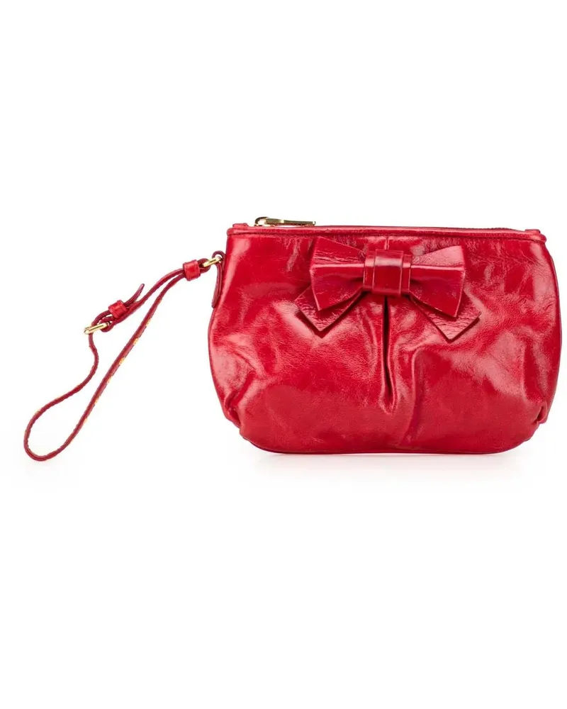 Miu Miu Clutches Vitello Shine Bow Wristlet Clutch rot Rot
