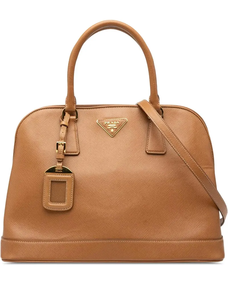 Prada Hobo Bags Medium Saffiano Lux Open Promenade Satchel braun Braun