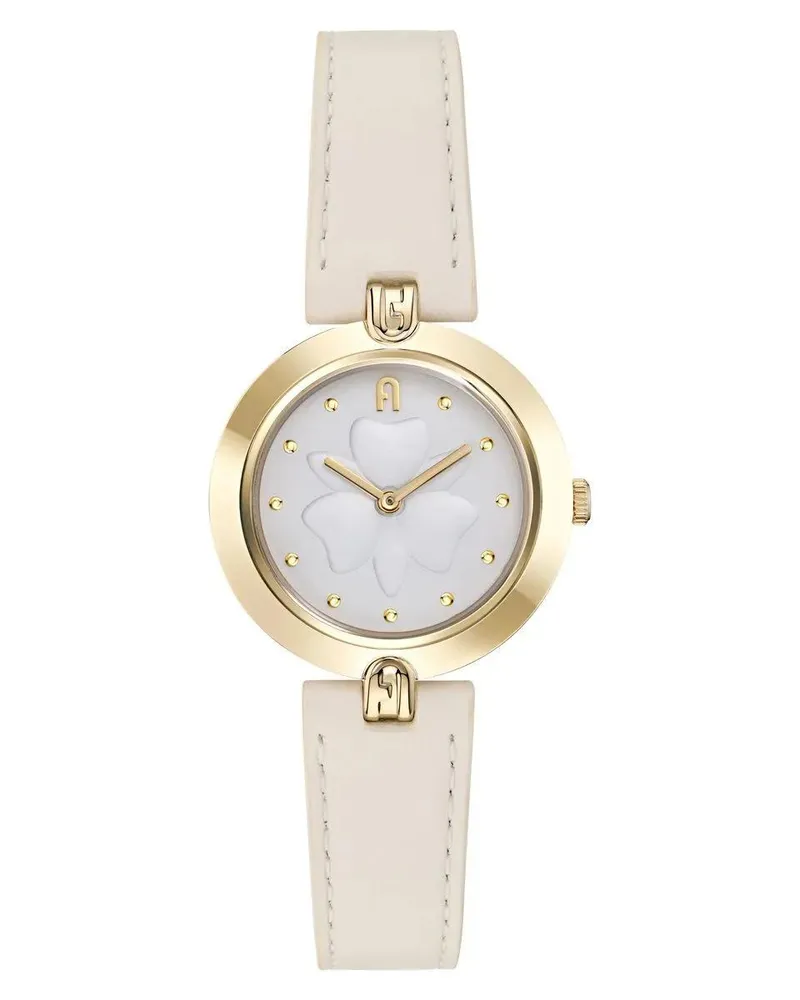 Furla Uhr Quarz-Analoguhr  Logo Links white Weiß