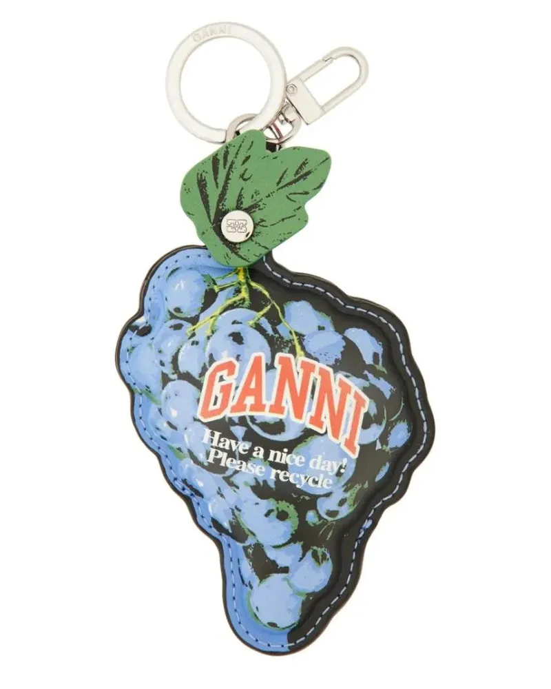 Ganni Schlüssel- & Taschenanhänger "Grape" Keychain blue Blau