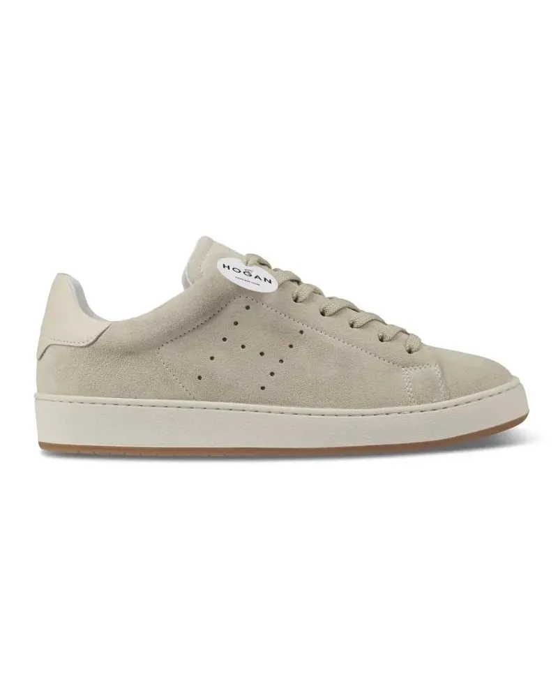 Hogan Low-Top Sneaker Minimalist Suede Sneakers With Perforated Detailin beige Beige
