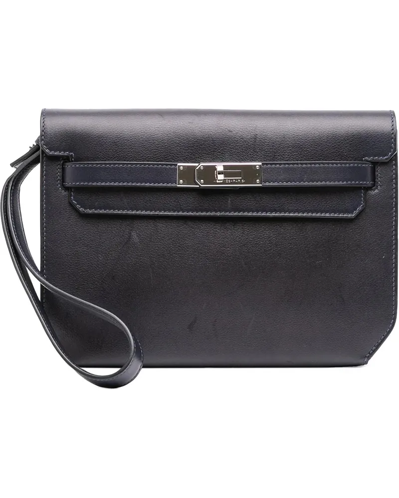 Hermès Clutches Evergrain Kelly Depeches Pouch 25 blau Blau
