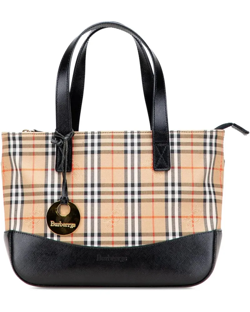 Burberry Crossbody Bags Haymarket Check Canvas Handbag braun Braun