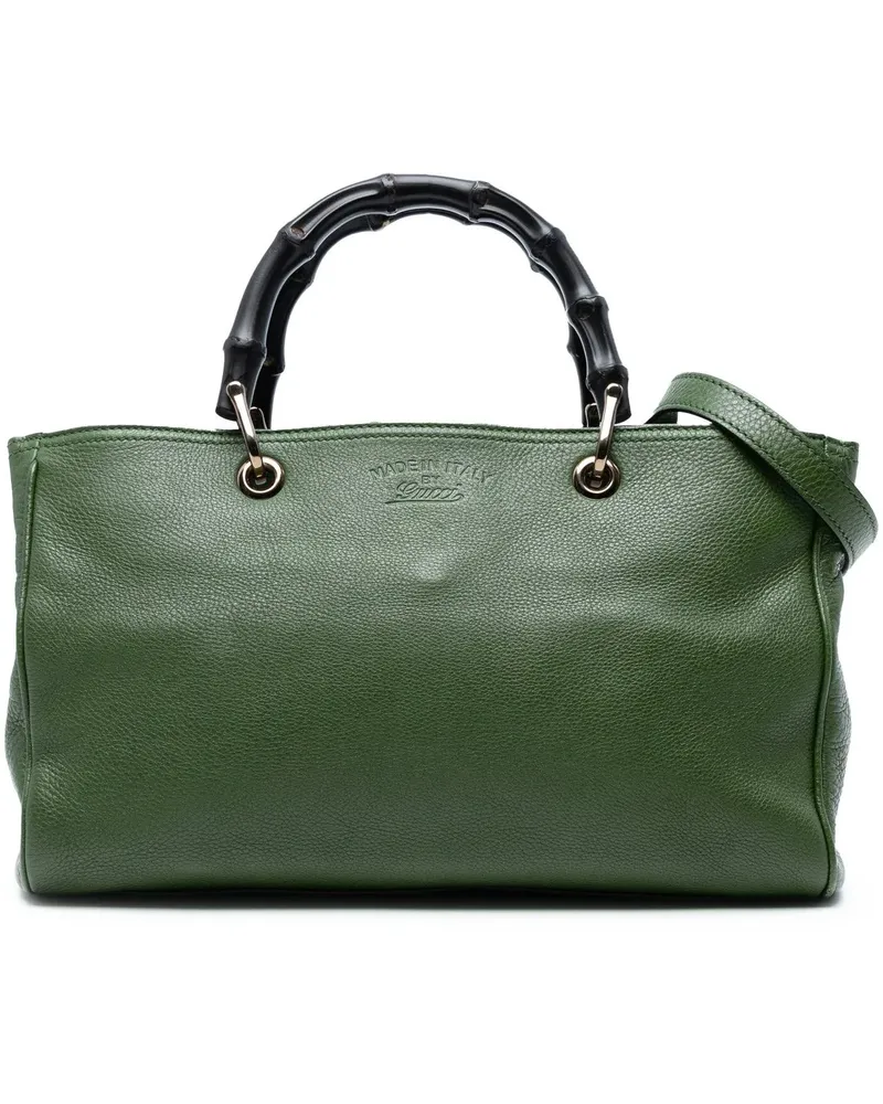 Gucci Hobo Bags Medium Calfskin Bamboo Shopper Satchel grün Grün