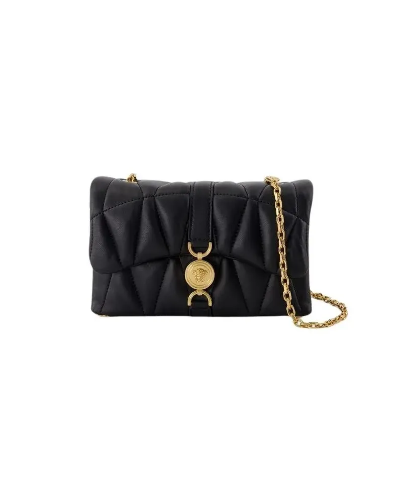 Versace Hobo Bags Kleio Mini Shoulder Bag - Leather - Black schwarz Schwarz